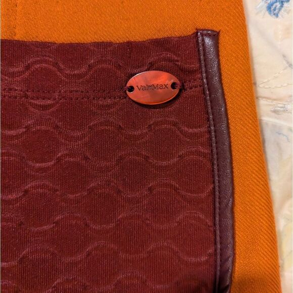 Valmax made in Italy orange & maroon skirt size 12 - Picture 3 of 9